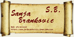 Sanja Branković vizit kartica